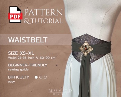 Waistbelt for fantasy dress - pdf pattern with sewing guide - A simple yet effective accessoire for