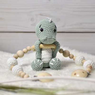 Kinderwagenkette Dino - in Mint