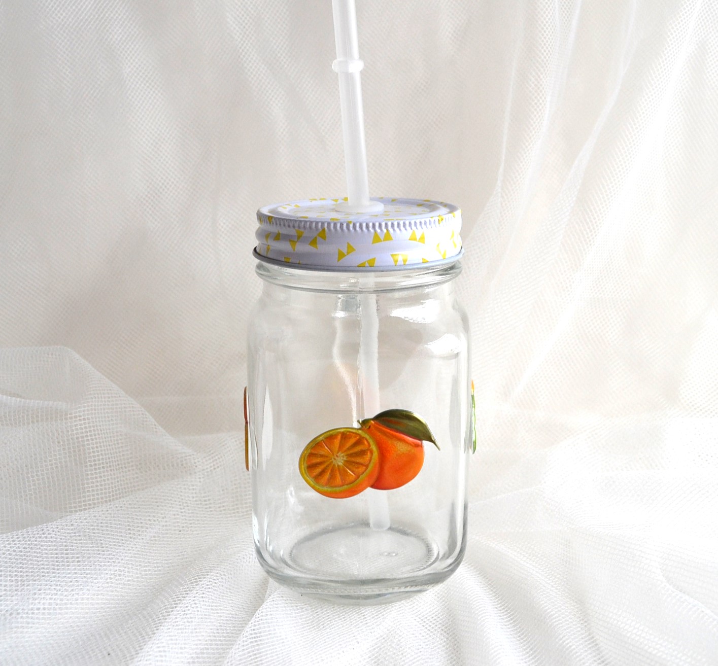 Glas mit Henkel Nr. 8 Motiv Orange 2