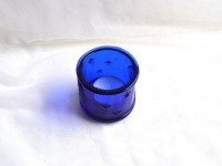Blaues Teelichtglas mit Mondmotiv 3