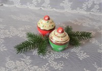 Cupe Cake mit Weihnachtsmotiv, klein, grün-bunt 2
