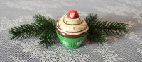 Cupe Cake mit Weihnachtsmotiv, klein, grün-bunt