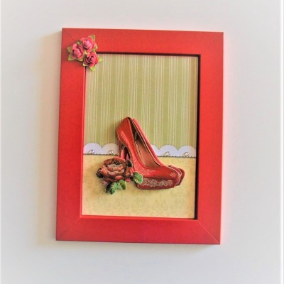 Bild mit 3 D-Motiv - rote High Heels - Bilder mit Rahmen