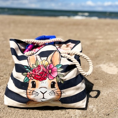 Bunny Beach Bag - BunnyBeachBag mit 4 verschiedenen Motiven &amp; Taschenfarben
