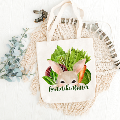 Canvas BunnyBag - Motiv: Kaninchenfutter