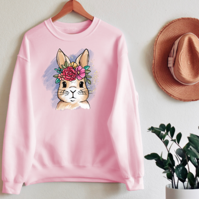 BunnySweater Unisex FlowerBunny - S-XXL, versch. Farben, 2 Motivgrößen