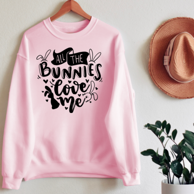 BunnySweater Unisex Bunnies love me - S-XXL, versch. Farben, 2 Motivgrößen