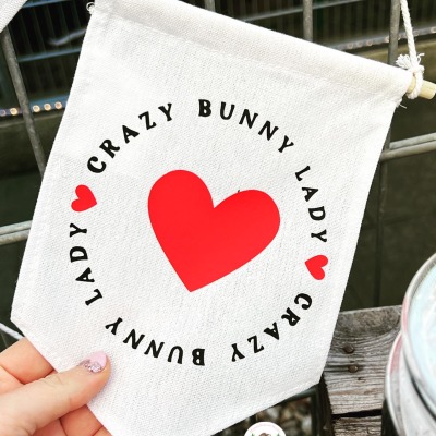 Wimpel - Crazy Bunny Lady Heart - Wimpel - Crazy Bunny Lady Heart