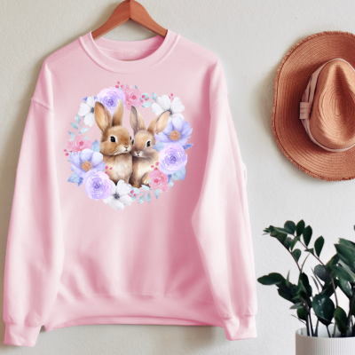 BunnySweater Unisex FlowerBunnies - S-XXL, versch. Farben, 2 Motivgrößen