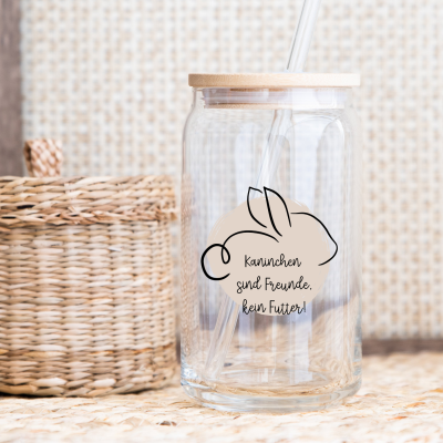 CoffeeBunGlass - klarglas - Motiv: Kaninchen sind Freunde