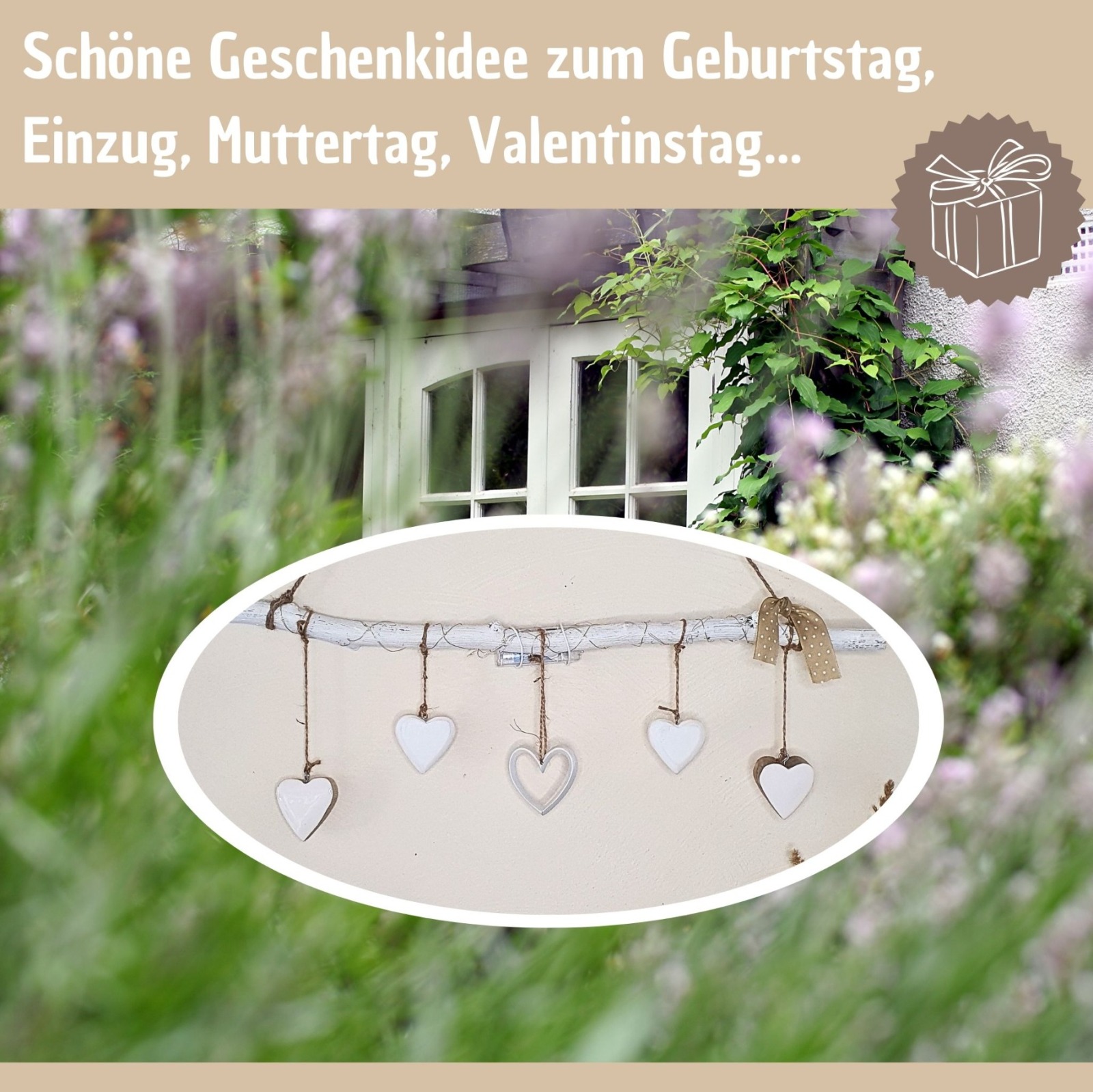 HERZ Fensterdeko zum Hängen - ganzjährig mit /ohne Lichterkette 15