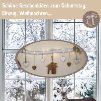 HAUS Fensterdeko hängend ganzjährig mit /ohne Lichterkette 15