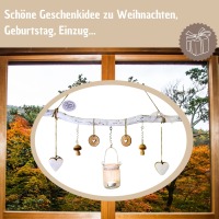 Fenster Herbstdeko - Ast zum Hängen mit Windlichtglas 12