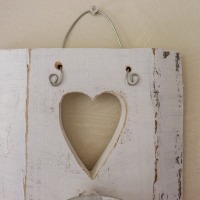 Holz-Wandkerzenhalter-Set HERZ | Shabby Chic weiß 5