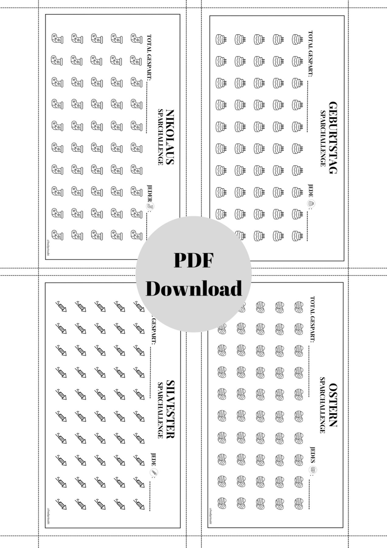 24 verschiedene Sparchallenges als PDF Download 6
