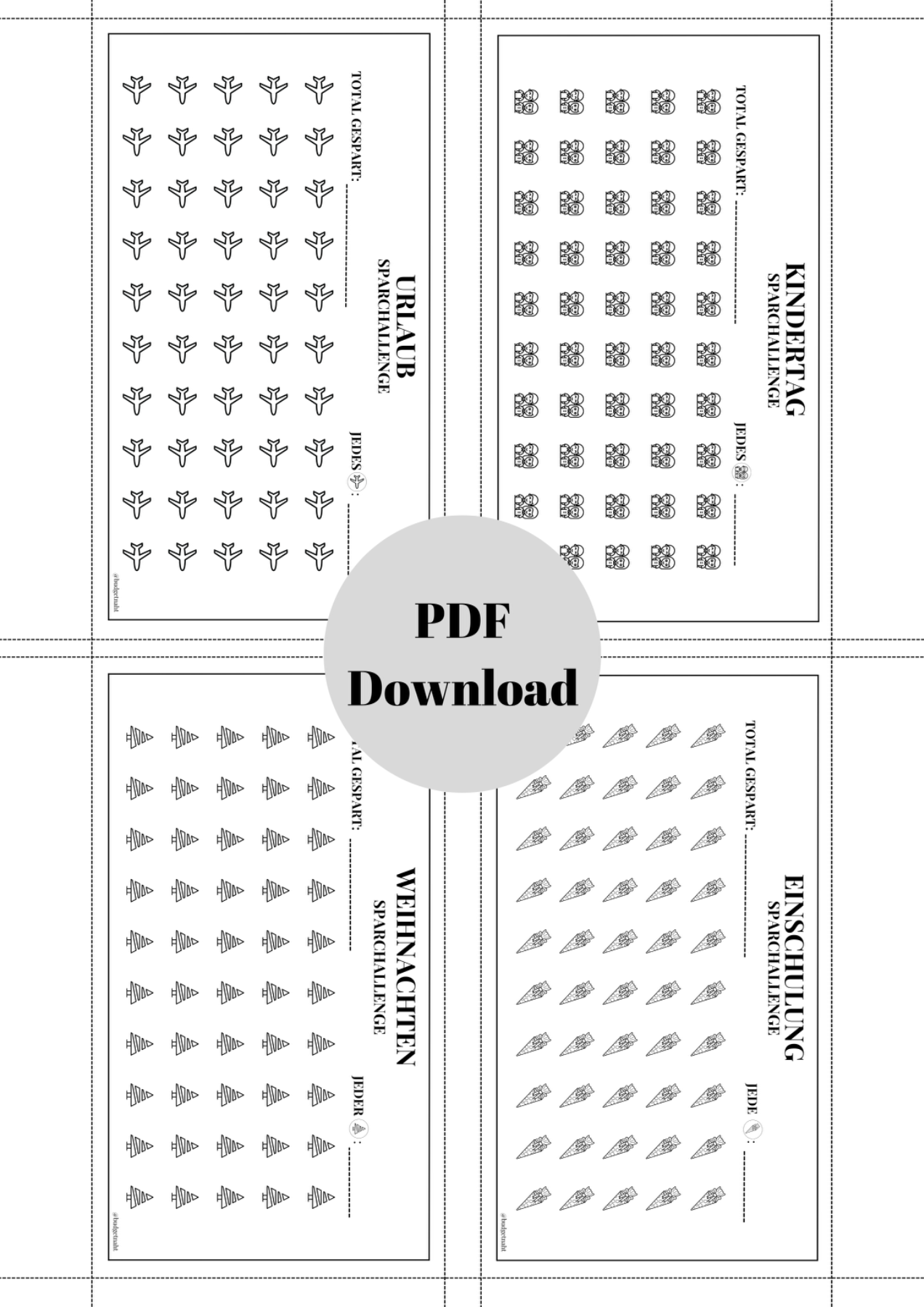 24 verschiedene Sparchallenges als PDF Download 5