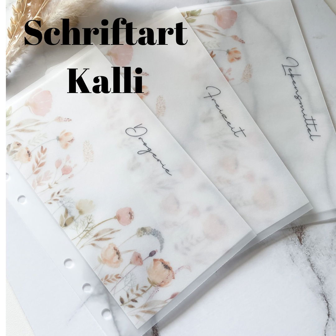 Geldumschlag matt transparent Herbstblumen A7, A6, A5 | mit Wunschtext 17