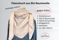 Halstuch XXL Fleece in hellbeige aus Bio Baumwolle