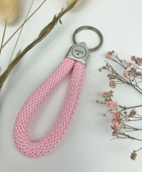 Schlüsselanhänger aus Segeltau Segelseil in rosa mit graviertem Schriftzug Glück 2