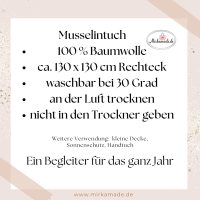 Musselintuch Damen XXL, türkis 4