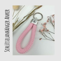 Schlüsselanhänger aus Segeltau Segelseil in rosa mit graviertem Anker, maritim 6