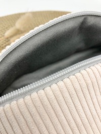 Bauchtasche, XL Crossbag Cord cremeweiß mit Taschengurt in beige weiß silber, Tasche, Hipbag,