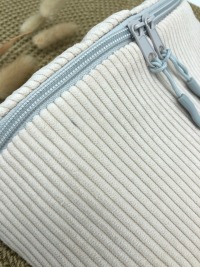 Gürteltaschen / Bauchtasche XL, Cord, cremeweiß mit Taschengurt beige weiß silber 8