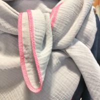 Musselintuch Damen XXL, grau mit Neon Pink, Halstuch grau 8