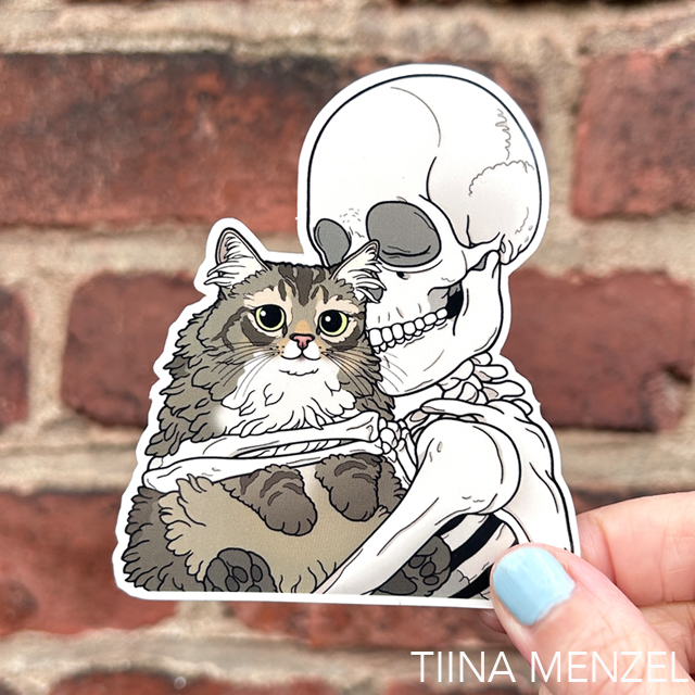 Fluffy cat sticker | Online Shop | tiina menzel