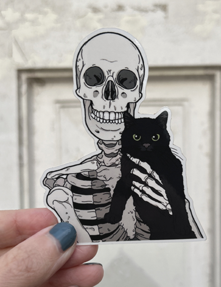 Black cat friend sticker