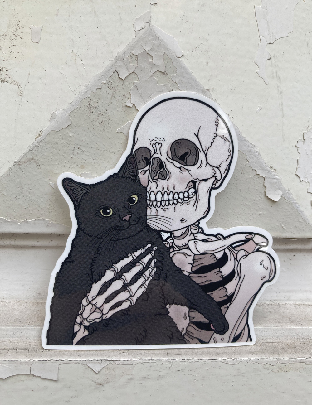 Black kitty friend sticker