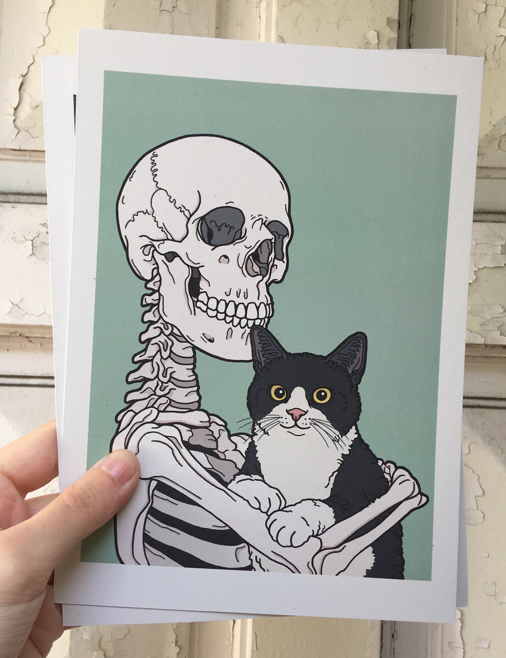 Tuxedo cat friend print