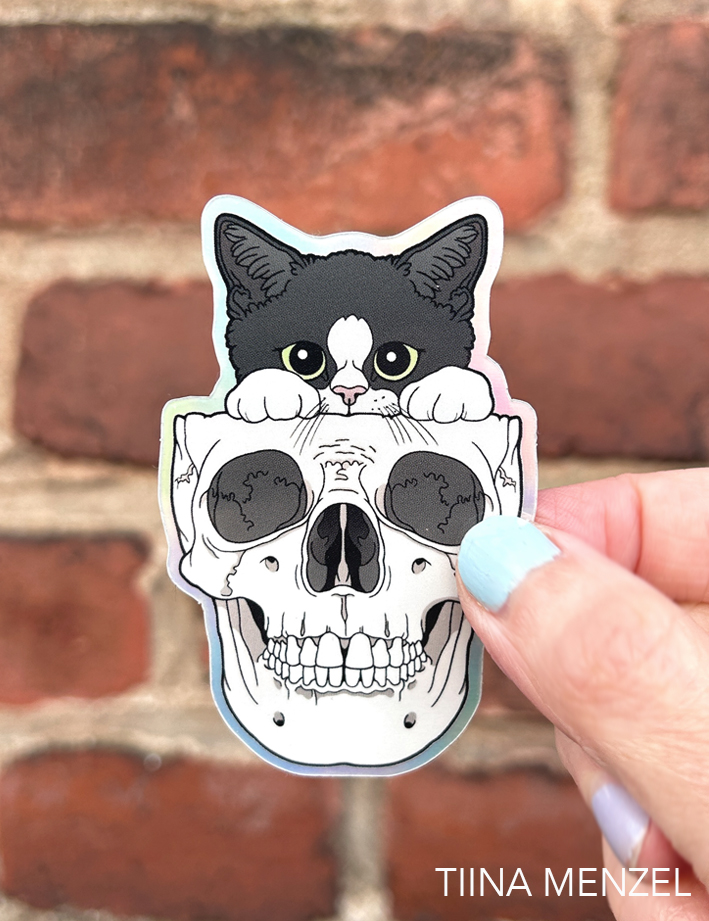 Kitty and skull sticker 6