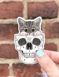 Kitty and skull sticker 4