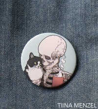 Tuxedo Cat Friend button pin