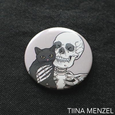 Lil Cat Friend button pin