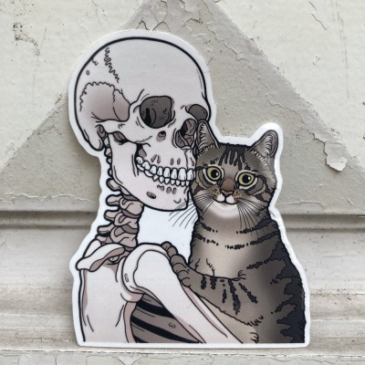 Tabby cat friend sticker