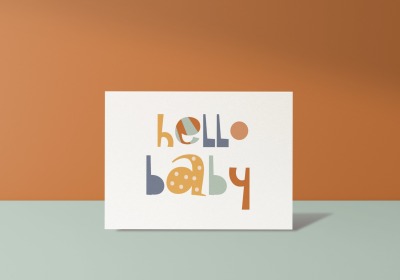 Karte zur Geburt hello baby - Einzeln oder als Set