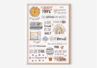 Affirmationsposter Boho 2 - DIN A4, A3 oder 50 x 70 cm