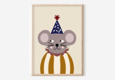 Poster Happy Mouse - DIN A4 und DIN A3