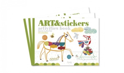 Malbuch mit Aufklebern zum Basteln für Kinder - Londji Spiel Art &amp; Stickers Bastelbuch
