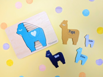 Personalisiertes Geschenk zur Geburt - Kindsgut Tierpuzzle