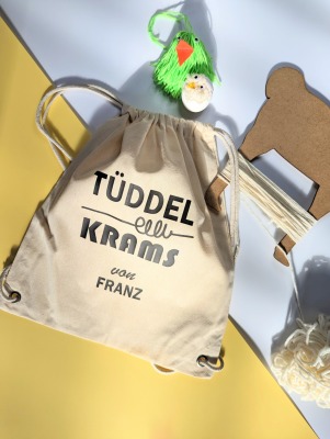Spielzeugbeutel personalisiert - Tüddelkram Tasche für Bastelzubehör