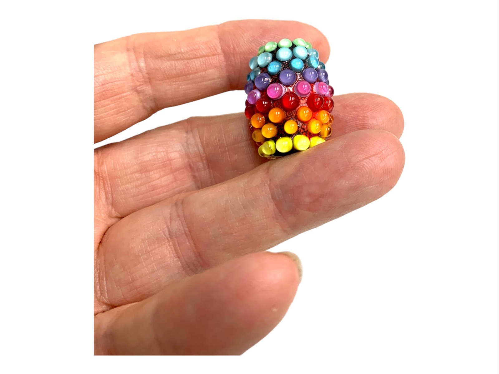 Regenbogen Glasperlen, in der Flamme handgearbeitet, geeignet für Perlensammler und