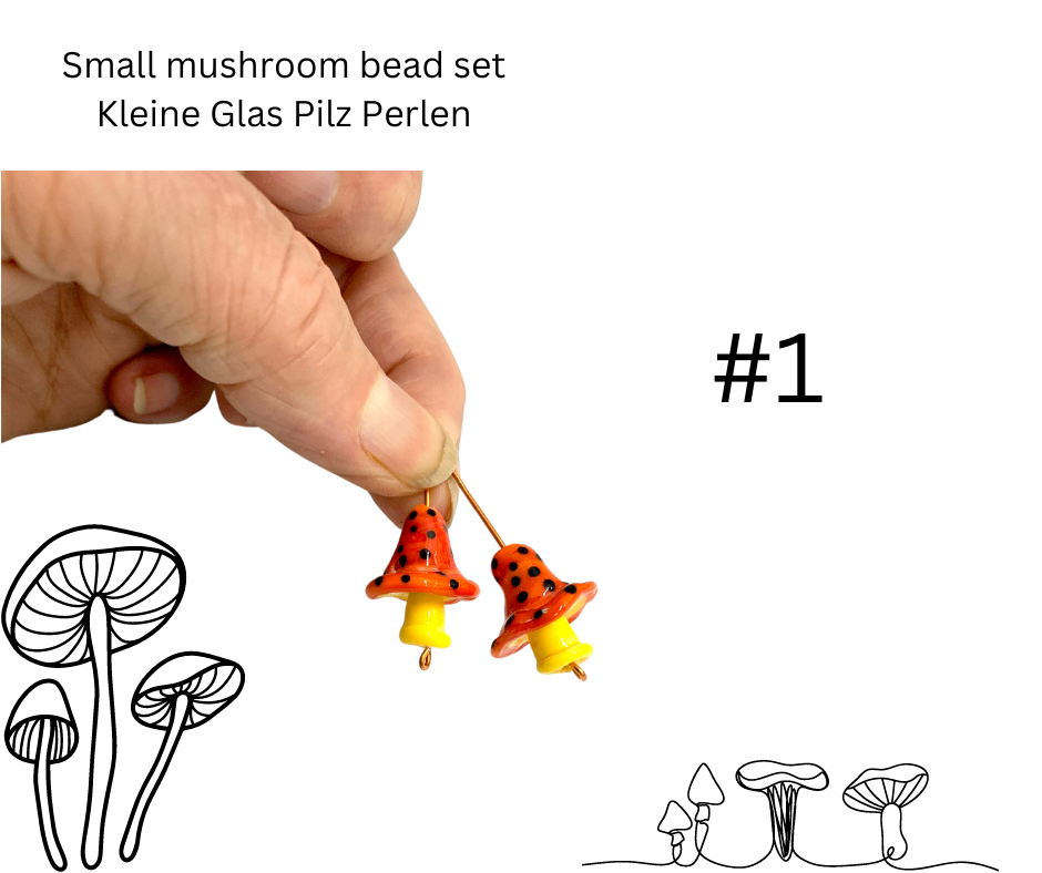 Handmade Glass Beads - Glass Mushroom Charms Playful Companions for Special Jewelry Creations 2