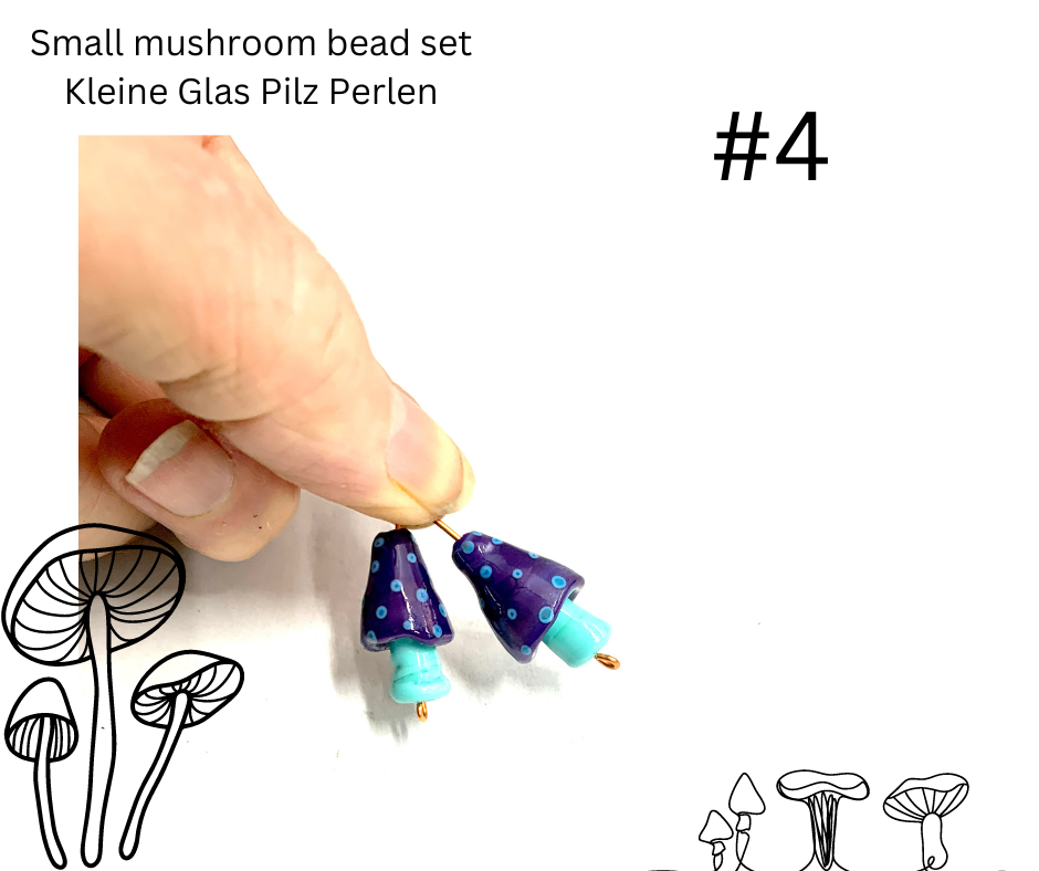 Handmade Glass Beads - Glass Mushroom Charms Playful Companions for Special Jewelry Creations 5