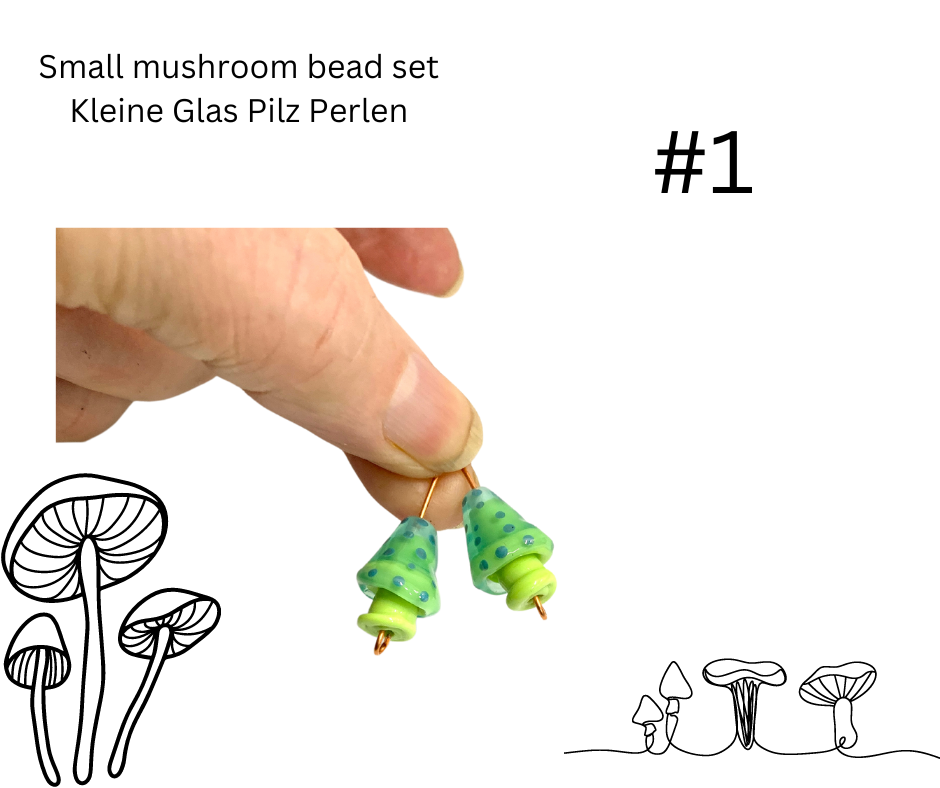 Handmade Glass Mushroom Bead Charms