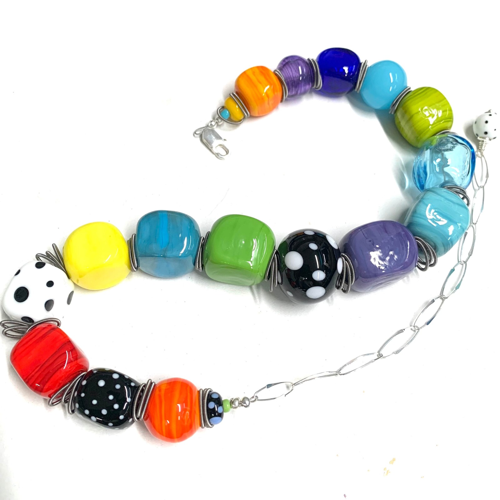 Wearable Art - Unique Glass Bead Necklace 8