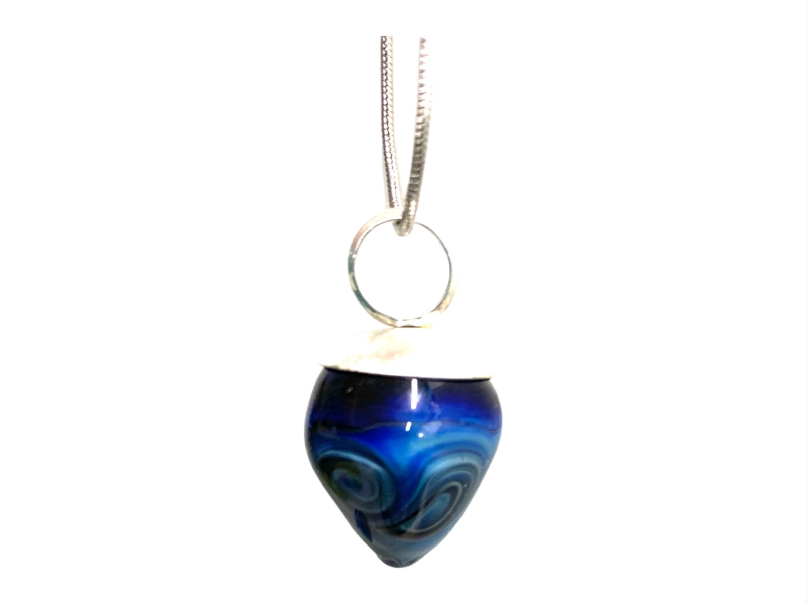 Iridescent Blue Hues - Shimmering Glass Pendant