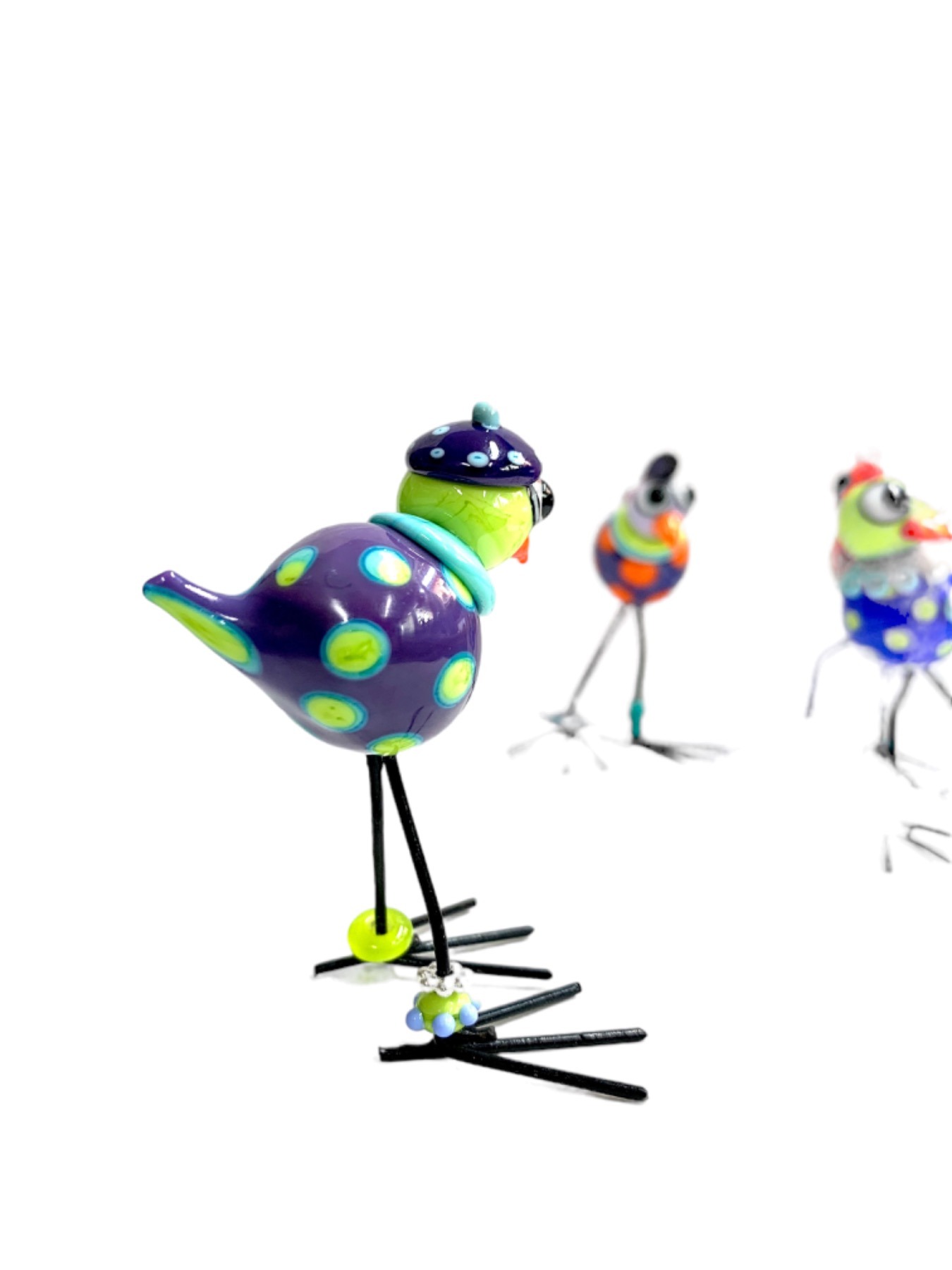 Silly Bird - Lustiger Vogel, witzige Deko, kleiner bunter Glasvogel zum Hinstellen, Mitbringsel 5